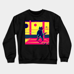 neon cat Crewneck Sweatshirt